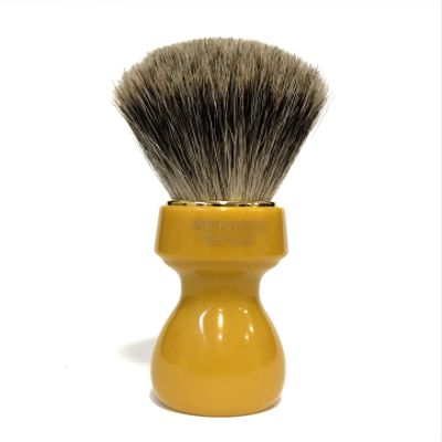 Zenith Barber Shaving Brush with 100% Real Badger Hair and Butterscotch Resin Handle - Best Badger - Made in Italy