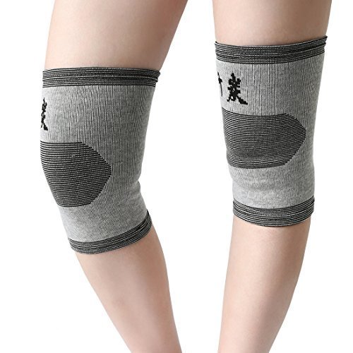 1 Pair of Knee Sleeves Elastic Compression Leggings Bamboo Charcoal Ecological Slimming Brace Support Pad Cover Knee Brace Protector
