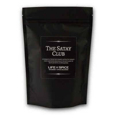 Life of Spice The Satay Club | All Purpose Sizzling Satay Seasoning for Meat, Fish and Veg | Large Pack (175g) with Recipe Card | Garlic, Coriander, Turmeric and Lemongrass | Street Food Spice Rub