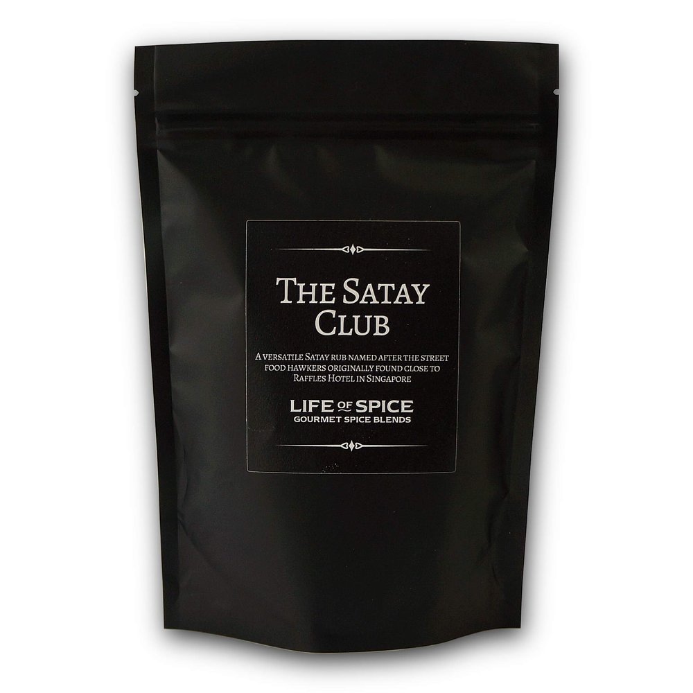 Life of Spice The Satay Club | All Purpose Sizzling Satay Seasoning for Meat, Fish and Veg | Large Pack (175g) with Recipe Card | Garlic, Coriander, Turmeric and Lemongrass | Street Food Spice Rub