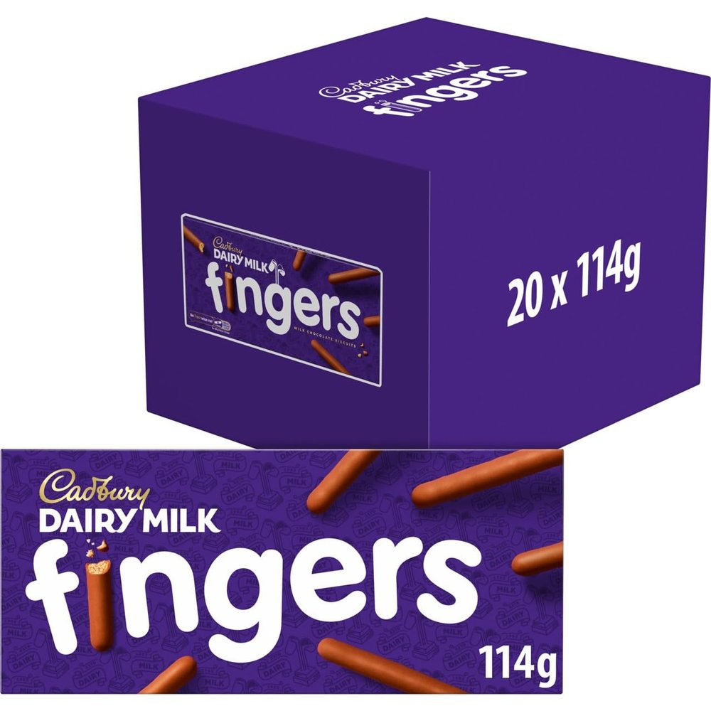 Cadbury Fingers Chocolate Biscuits, 114g (Pack of 20)