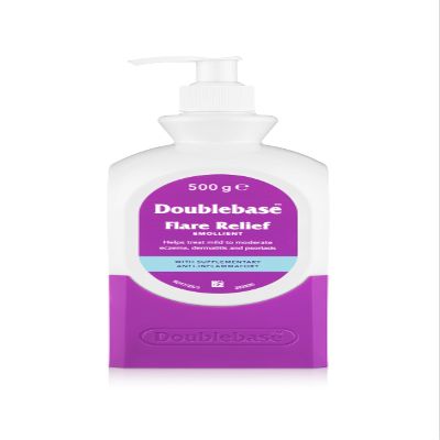 Doublebase Flare Relief Emollient for the Treatment and Relief of Dry Skin Conditions such as Eczema and Psoriasis and Dermatitis (Packaging May Vary), 500g Pump Pack