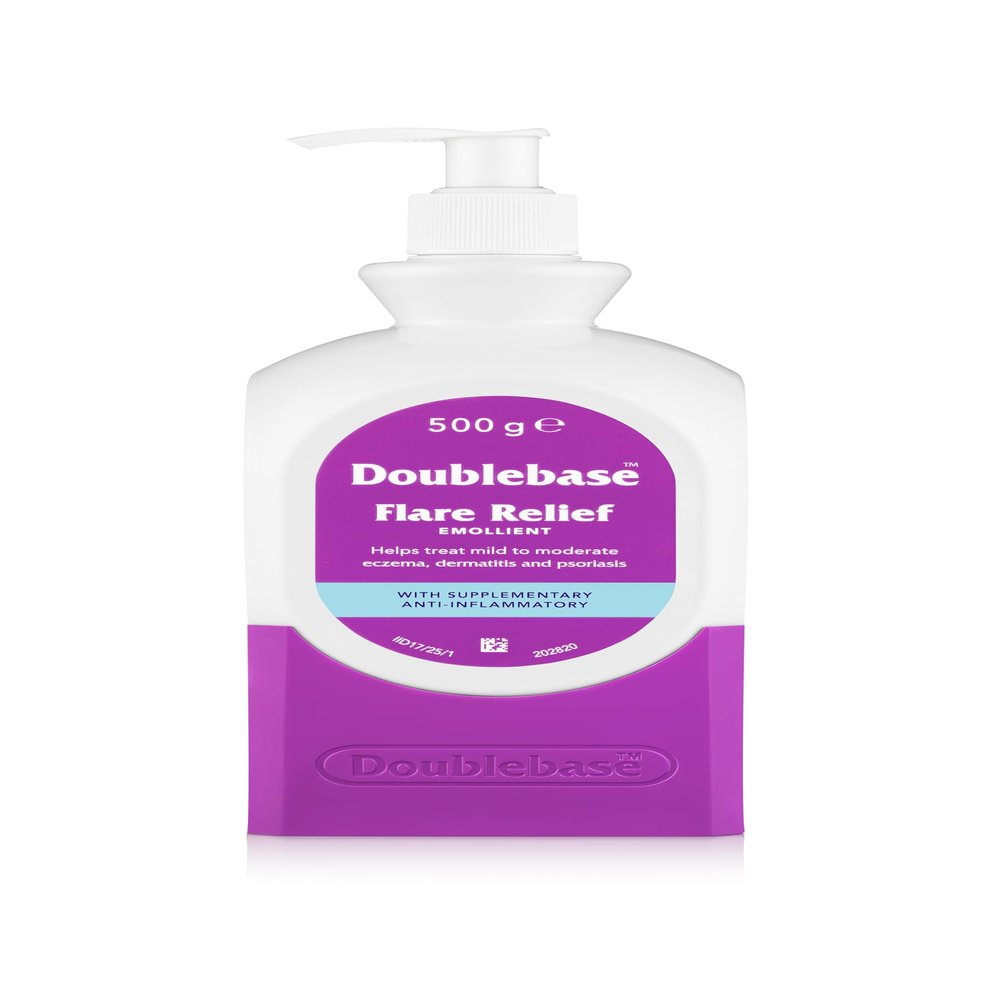 Doublebase Flare Relief Emollient for the Treatment and Relief of Dry Skin Conditions such as Eczema and Psoriasis and Dermatitis (Packaging May Vary), 500g Pump Pack