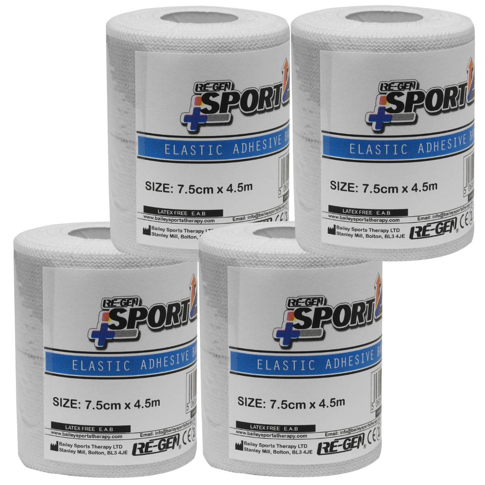 4 Pack - RE-GEN Sport Ankle Wrist Knee EAB Bandage Strapping Support Tape 7.5cm