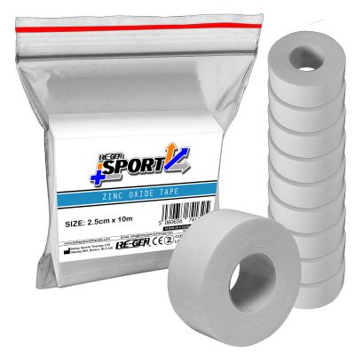 10 Piece Refill - RE-GEN Sport Hand Knuckle First Aid Zinc Oxide Tape 2.5cm x 10m