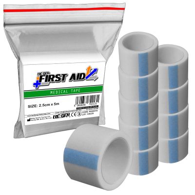 10 Piece Refill - RE-GEN First Aid Surgical Microporous Dressing Tape 2.5cm x 5m