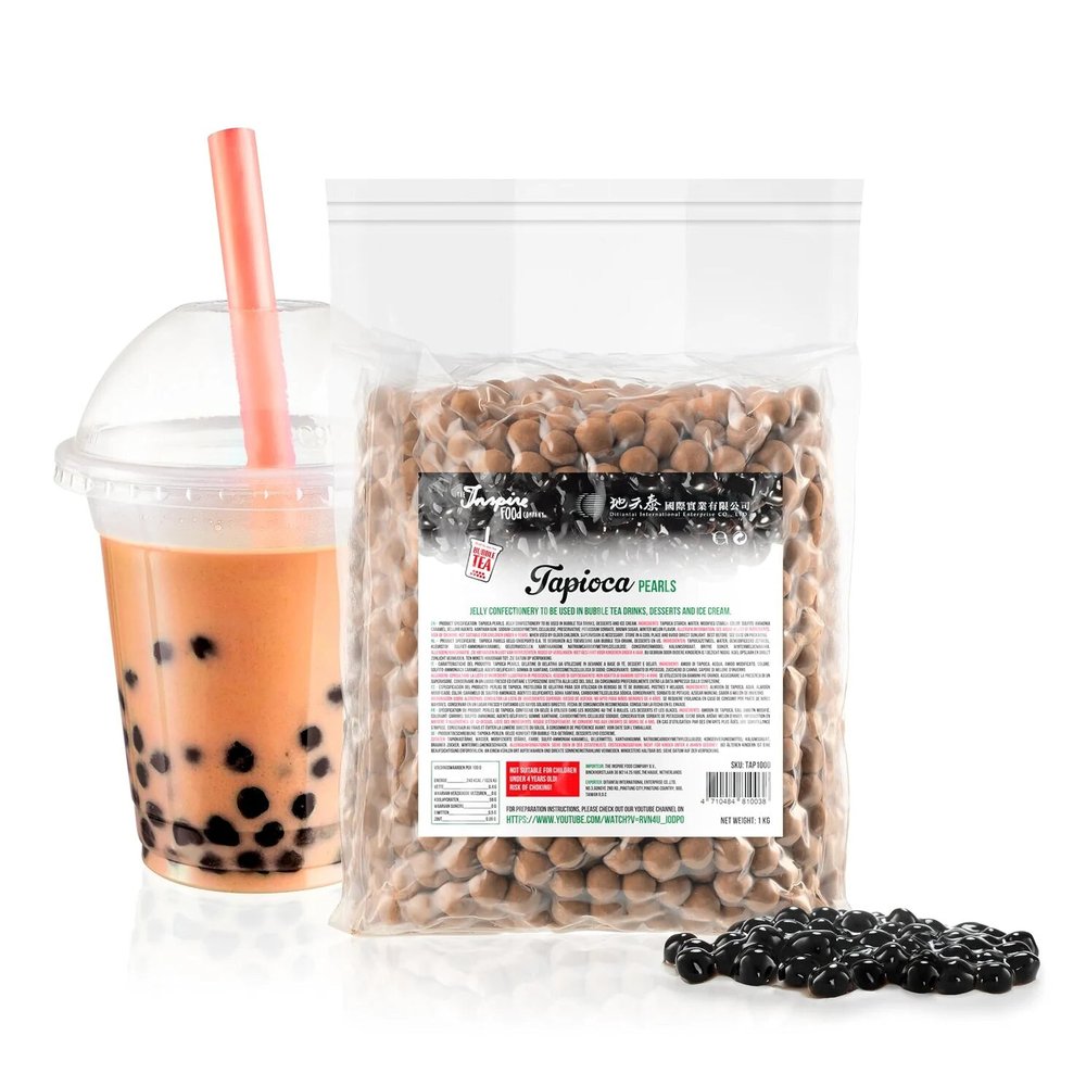 Inspire Food Original Tapioca Pearls For Bubble Drink - 1Kg | Premium Chewy Boba Balls For Boba Milk Tea, Ice Coffee, Ice Tea, Slush, Blended Fruit Drinks