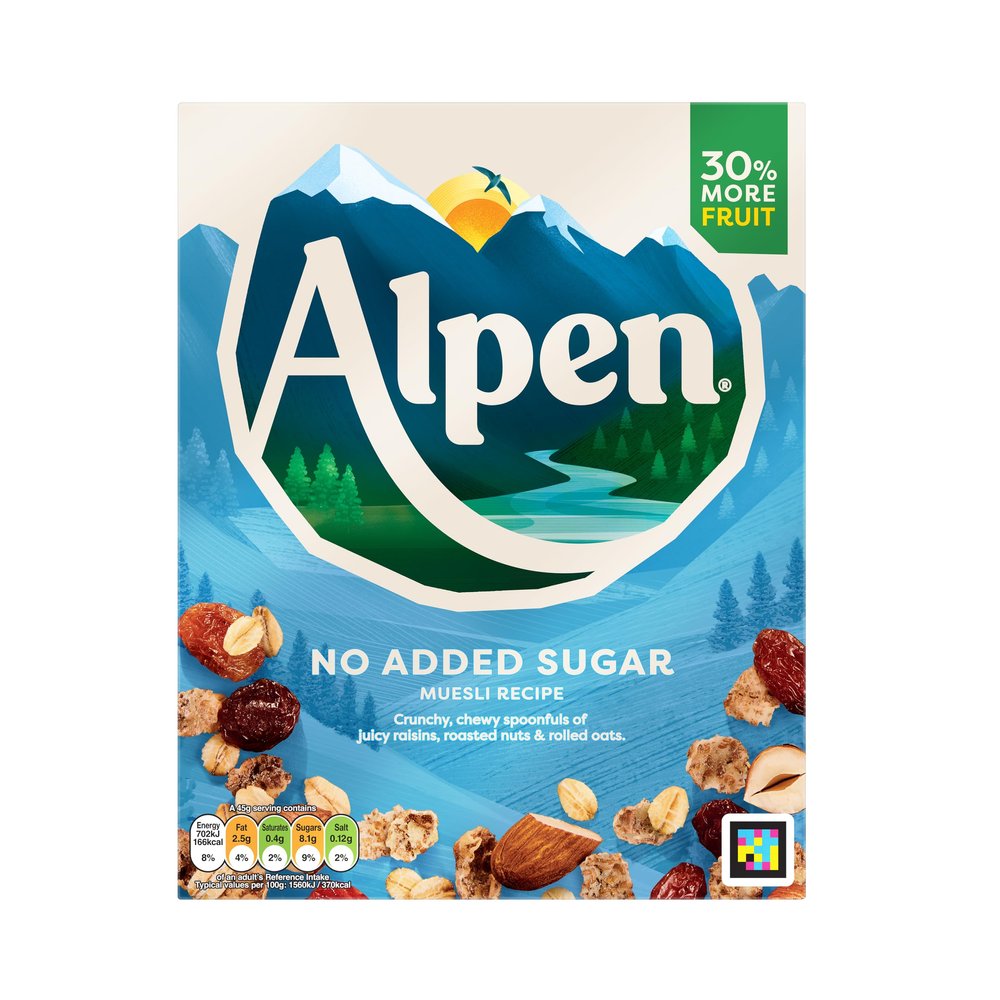 Alpen No Added Sugar Muesli, Breakfast, High in Fibre, Vegetarian, Low Sugar, 550g