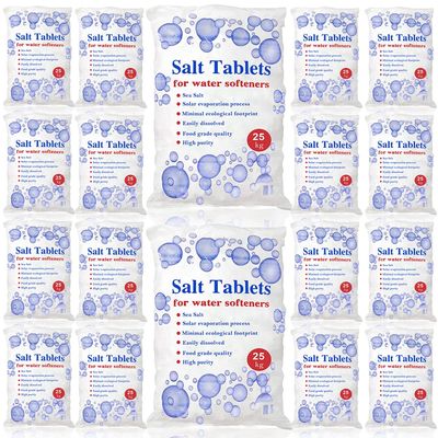 25 Kg Salt Tablets | Water Softener | Food Grade | Compatible to All Water Softner Machines 100% Genuine British Salt Tablet, Tablets Salt of Premium Quality (18 Bags)