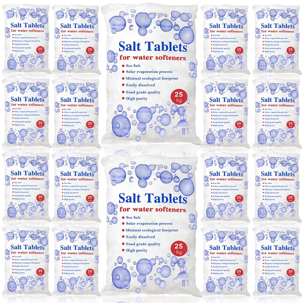25 Kg Salt Tablets | Water Softener | Food Grade | Compatible to All Water Softner Machines 100% Genuine British Salt Tablet, Tablets Salt of Premium Quality (18 Bags)