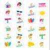 The Cake Decorators Boutique 24 Surfing style edible Iced Icing CupCake Toppers view 1