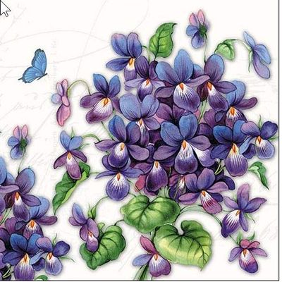 20 Napkins Purple Violet as Table Decoration with Flowers for Spring and Summer 33 x 33 cm