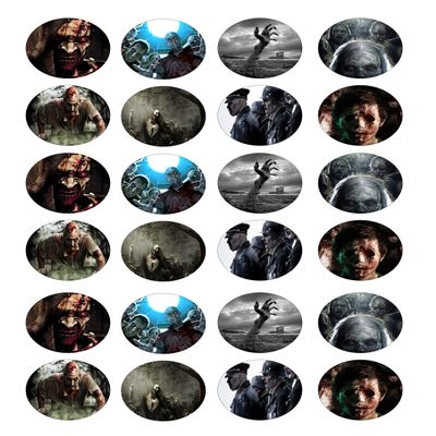 24 edible zombie kids childrens party decorations style Iced Icing CupCake Toppers Cake