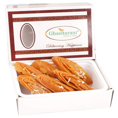 Ghasitaram Gifts Jaiccha Holi- Sweets/Holi Hampers/Khaja 200 GMS |Gift for Diwali,Holi,Rakhi,Valentine,Christmas,Birthday,Anniversary,Gift for Her,Him,Mothers Day,Fathers Day|