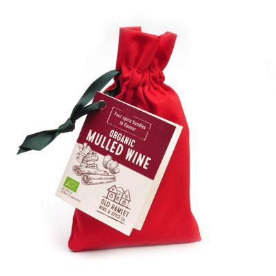 Old Hamlet Organic Mulled Wine Spice Bundles in Red Cloth Bag