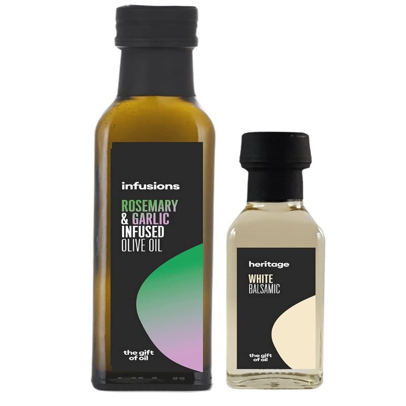 25Oml Rosemary & Garlic Olive Oil Paired with 100ml White Balsamic