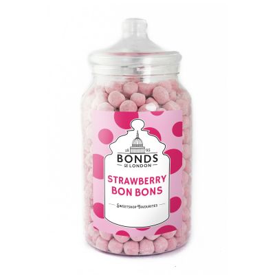 Bonds of London Strawberry Bon Bons Jar, Vegetarian, Retro Chewy Gift Sweets, 2.1 Kg (Pack of 1)