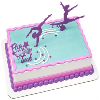 DecoPac Decorating 26253 kit-Flip Jump Tuck Cake and Cupcake Toppers for Birthdays and Parties, 1 SET, Purple