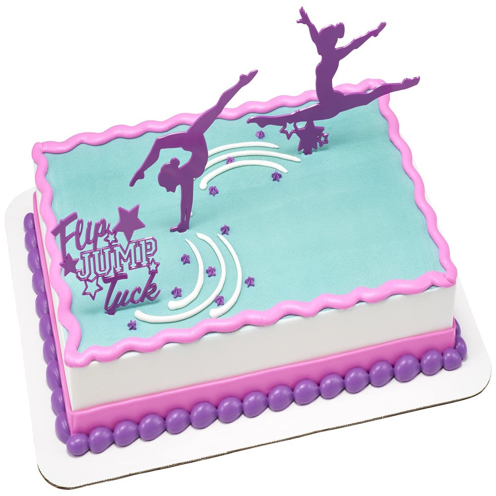 DecoPac Decorating 26253 kit-Flip Jump Tuck Cake and Cupcake Toppers for Birthdays and Parties, 1 SET, Purple