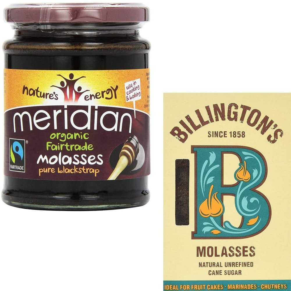 Meridian Organic Fairtrade Molasses Pure Blackstrap 350g + Billingtons Molasses Sugar 500g