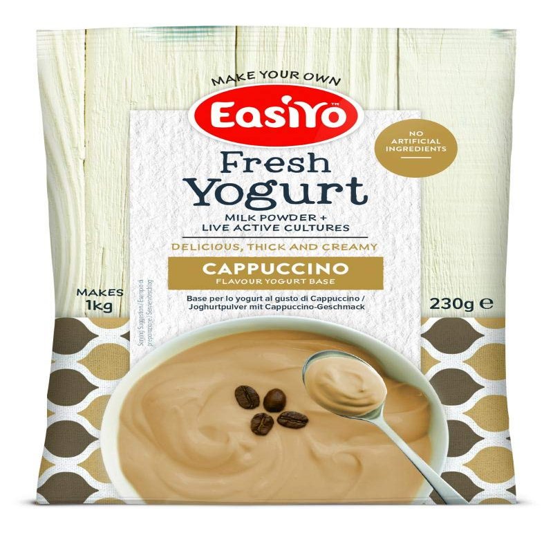 Easiyo Cappuccino Flavoured Yogurt Sachet 230g Makes 1Kg Thick Creamy Yoghurt