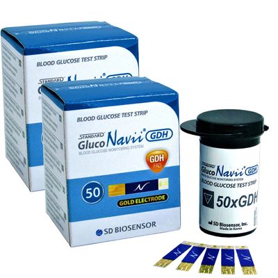 GlucoNavii Blood Glucose Test Strips, 100 Count  Blood Sugar Test Kit Replacement for GlucoNavii Glucometer  No Re-Coding  Fast 5-Second Results  Accurate Blood Sugar Test Strips  Long Expiry