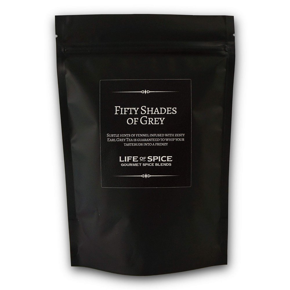 Life of Spice Fifty Shades of Grey Spice Rub | All Purpose BBQ Rub for Meat, Fish and Veg | Large Pack (130g) with Recipe Card | Rosemary Fennel and Earl Grey Tea | Zesty Barbecue Rub with Zing