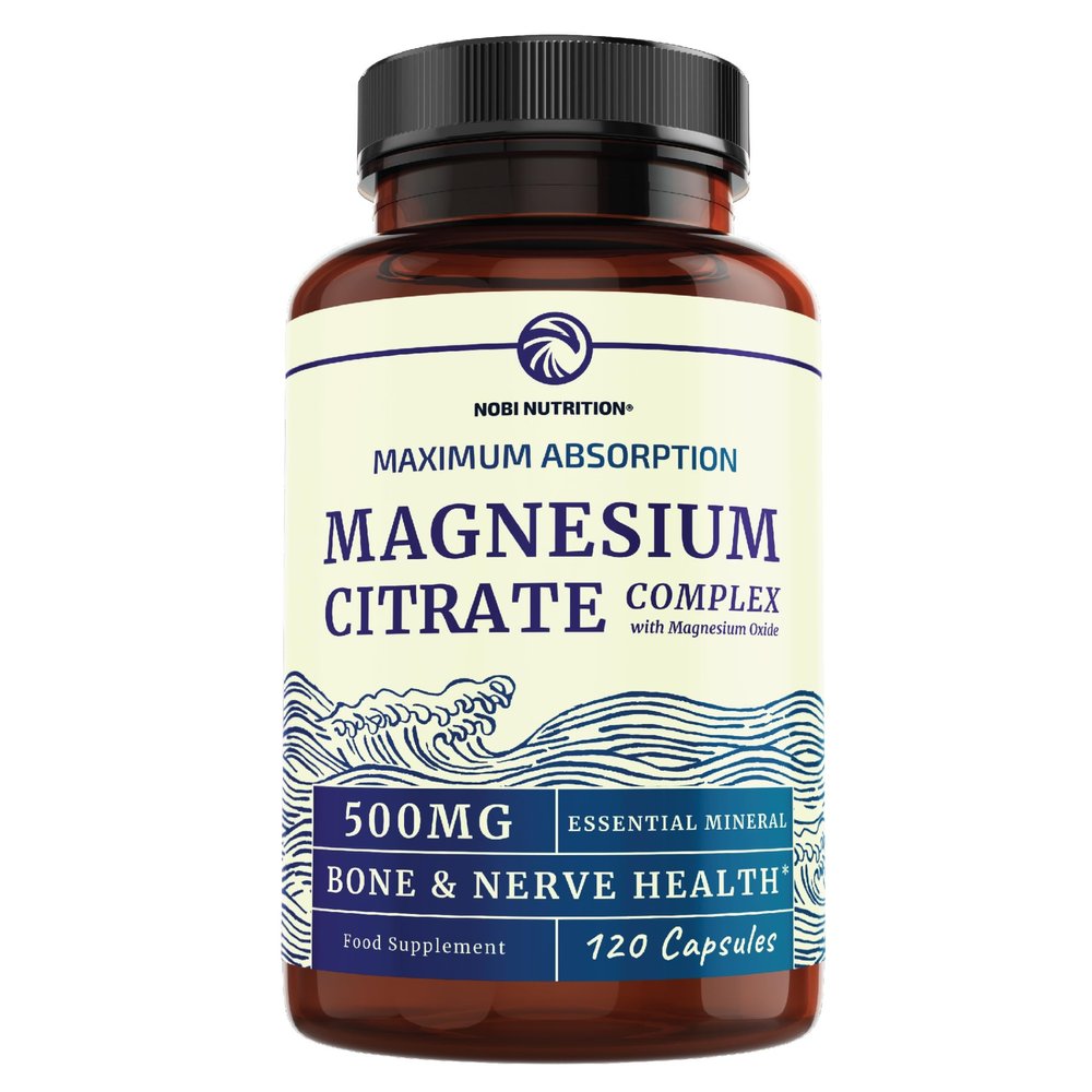 Magnesium Citrate Complex | 500 MG | High Absorption Magnesium Supplements for Calm, Relaxation, Regularity & Digestion Support with Elemental Magnesium | Gluten-Free, Soy-Free | 120 Capsules