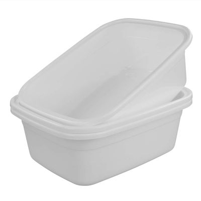 EudokkyNA 3-Pack 18 Quart Dish Pan Wash Basin, Large Dish Tub, White