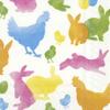 IHR 20 Luxury Paper Cocktail Napkins - Colourful Rabbits view 1