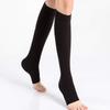 StarTreene Graduated Compression Calf Socks for Women Men Knee Length Open Toe Support Stockings (Black 1, S) view 2