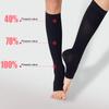 StarTreene Graduated Compression Calf Socks for Women Men Knee Length Open Toe Support Stockings (Black 1, S) view 3