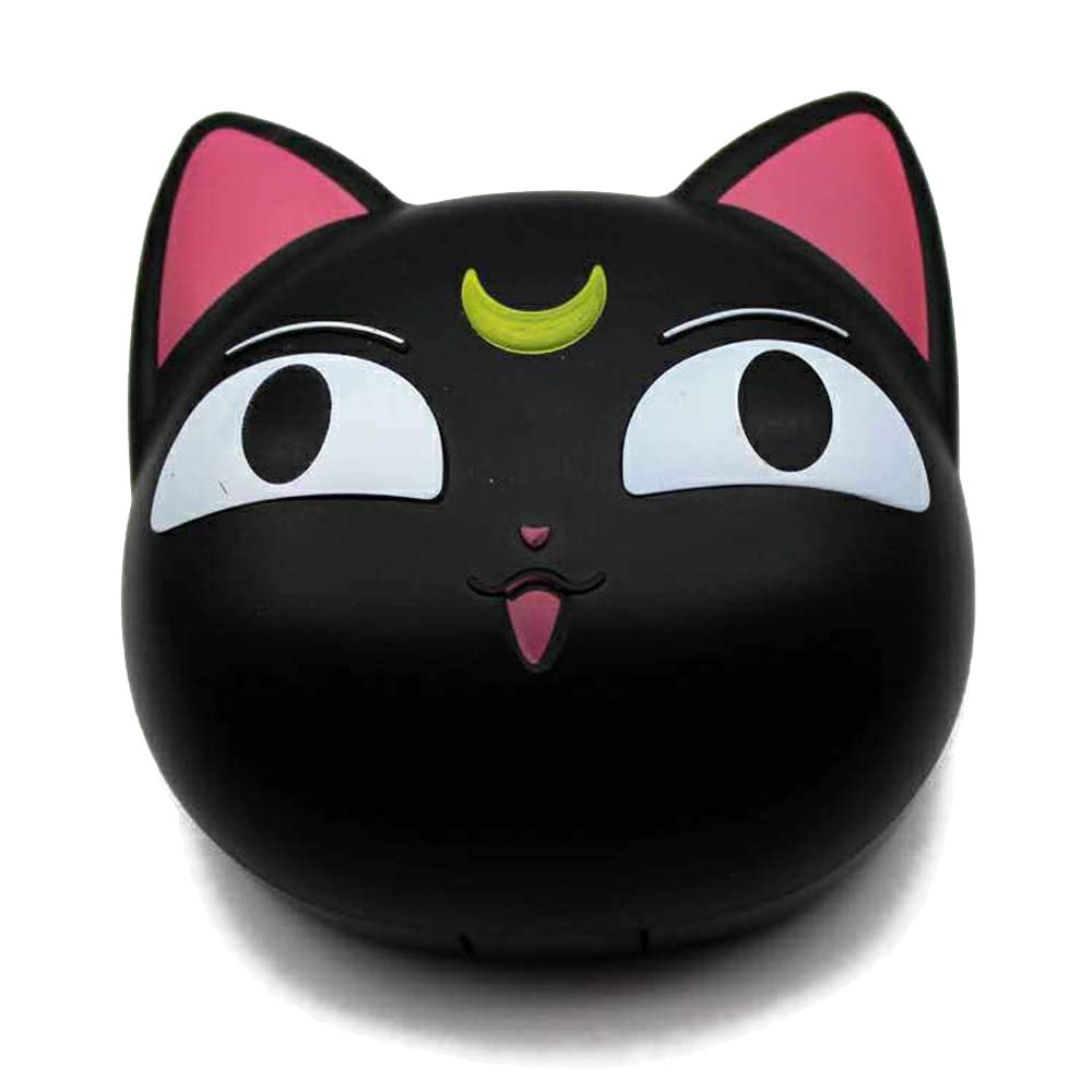 Cute Cat Shaped Contact Lens Case Mini Travel Simple Contact Lens Box Container Care Kit Mirror +Bottle + Tweezers Container Holder (Black)