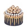 16pcs Gold Silver Pearl Balls Cake Pick DIY Cake Insert Topper Card Gift Cup Cake Paper Toothpick Wedding Birthday Party Cake Decoration view 1