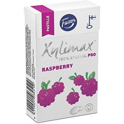 Fazer Xylimax Raspberry full xylitol pastilles 8 Boxes of 38g
