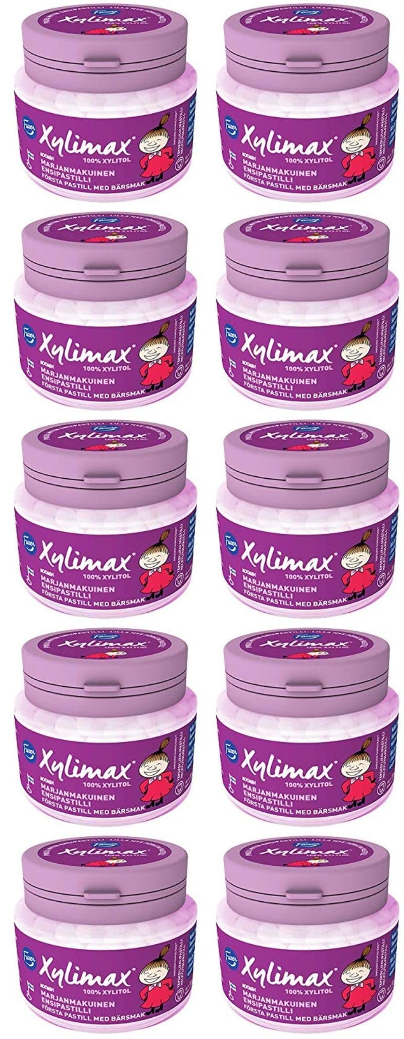 Fazer Xylimax Moomin Pikku My Full xylitol Pastilles 10 Jars of 85g