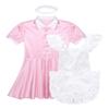 YOOJIA Mens Sissy French Maid Lingerie Role Play Costume Doll Neck Short Sleeve Satin Dress with Headband and Apron Set(3Pcs) Pink B Type Medium view 4