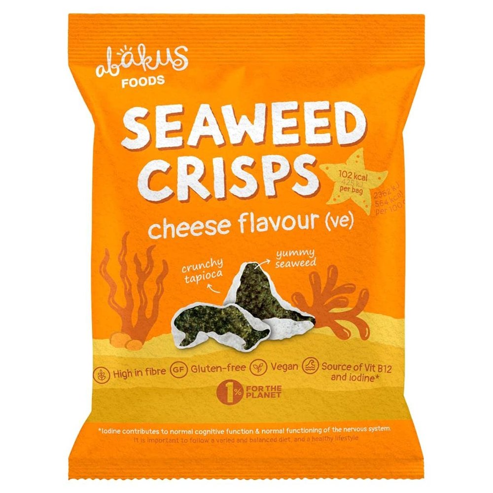 Abakus Foods Seaweed Crisps, Cheese, 18g