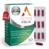 Active Folic 400 mcg L-Methylfolate Folic Acid Supplement Highly Absorbed, Vegan Supports Pregnancy, Energy, Tiredness & Fatigue Reduction 60 Capsules (2-Month Supply) view 1