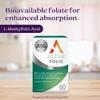 Active Folic 400 mcg L-Methylfolate Folic Acid Supplement Highly Absorbed, Vegan Supports Pregnancy, Energy, Tiredness & Fatigue Reduction 60 Capsules (2-Month Supply) view 2