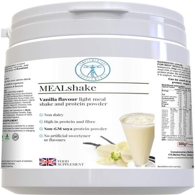 Complementary Supplements - MEAL Shake Vanilla  Complete Nutrition Low Fat Meal Replacement  Vitamins & Minerals - Vegan Protein Powder  NO GMOs - 300g