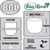 200 x 80L BioLiner Compostable Bags for Swing Bins & Dustbins (10 rolls) Food Waste Bin Liners - EN 13432 - Compostable 80L Swing-Bin Bags with Composting Guide view 2