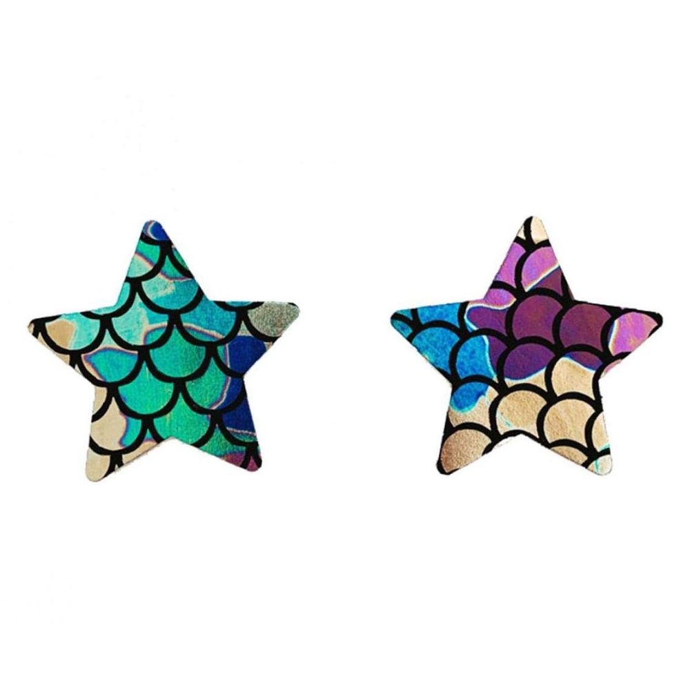 1pair Mermaid Pattern Cover Disposable Adhesive Pasty Nipples Sticker Milk Paste