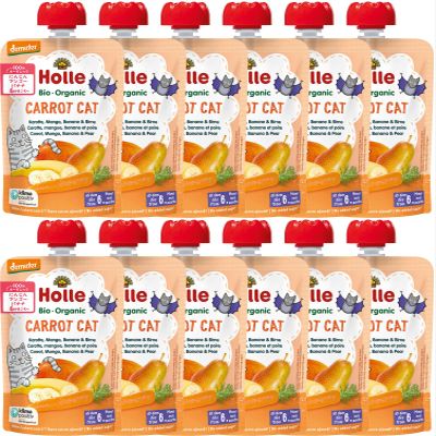 Holle Carrot Cat - Pouch carrot, mango, banana & pear, pack of 12