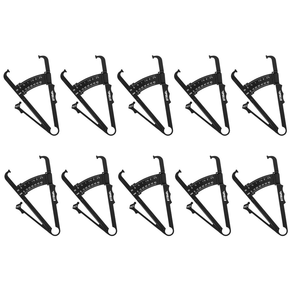 Apollo Fitness Body Fat Caliper [10 Pack]  Easy and accurate body fat measurements in minutes  Ideal for Personal Trainers & Fitness Instructors