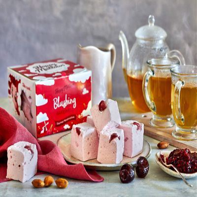 Blushing Bakewell | Happy Mallows Gourmet Marshmallows | 100% Handmade | 100% Family Run (1 x 120g Box)