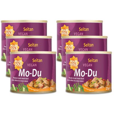 Marigold Seitan Vegan Mo-Du (Mock Duck), 225g (Pack of 6) High Protein, Plant-Based, Ready-to-Eat, Mild Flavour
