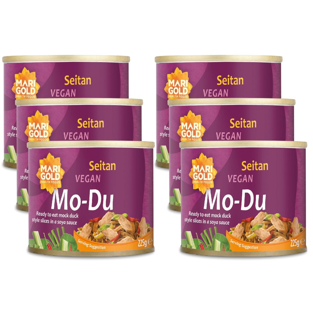 Marigold Seitan Vegan Mo-Du (Mock Duck), 225g (Pack of 6) High Protein, Plant-Based, Ready-to-Eat, Mild Flavour