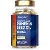 Pumpkin Seed Oil Capsules 3000mg | 60% Omega 6 Linoleic & 9 Oleic Essential Fatty Acids | 100% Cold-Pressed Supplement | 200 Softgels | by Horbaach view 1