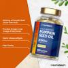 Pumpkin Seed Oil Capsules 3000mg | 60% Omega 6 Linoleic & 9 Oleic Essential Fatty Acids | 100% Cold-Pressed Supplement | 200 Softgels | by Horbaach view 2